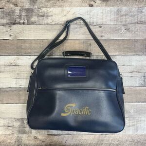 Rare 60s Vinyl S Pacific Tours Blue Business Travel Carry On Shoulder Bag